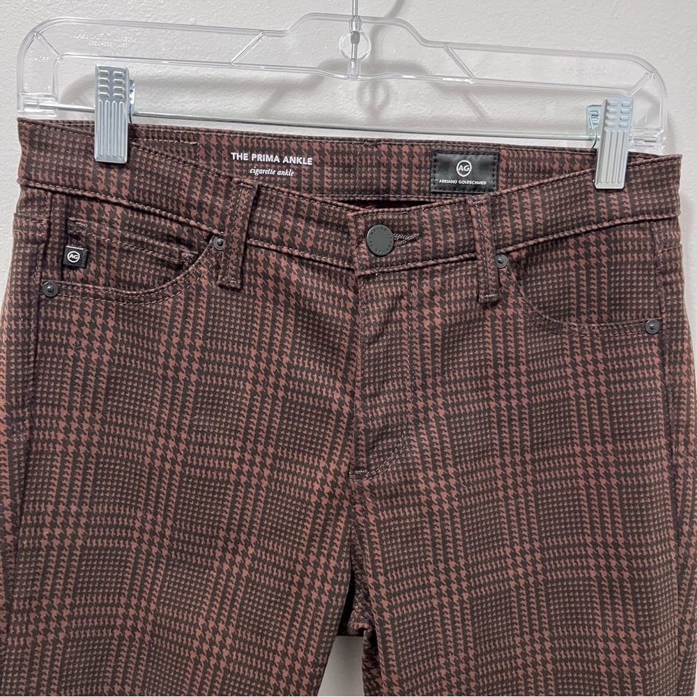 AG ADRIANO GOLDSCHMIED PRIMA ANKLE IN HOUNDSTOOTH PLAID FOLKSTONE SIZE 27 - Picture 4 of 15